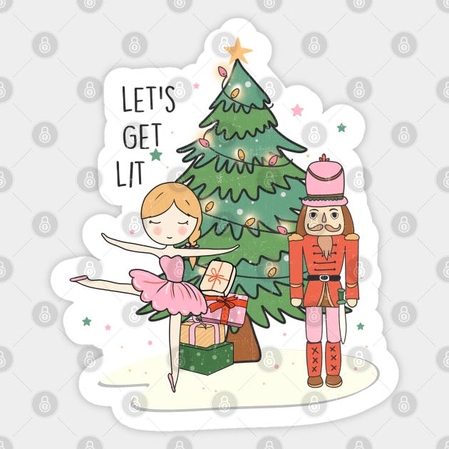 Let's Get Lit for Xmas Sticker by Pop Cult Store